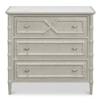 gray white porcelain marble top three drawer chest