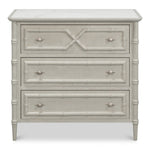 gray white porcelain marble top three drawer chest