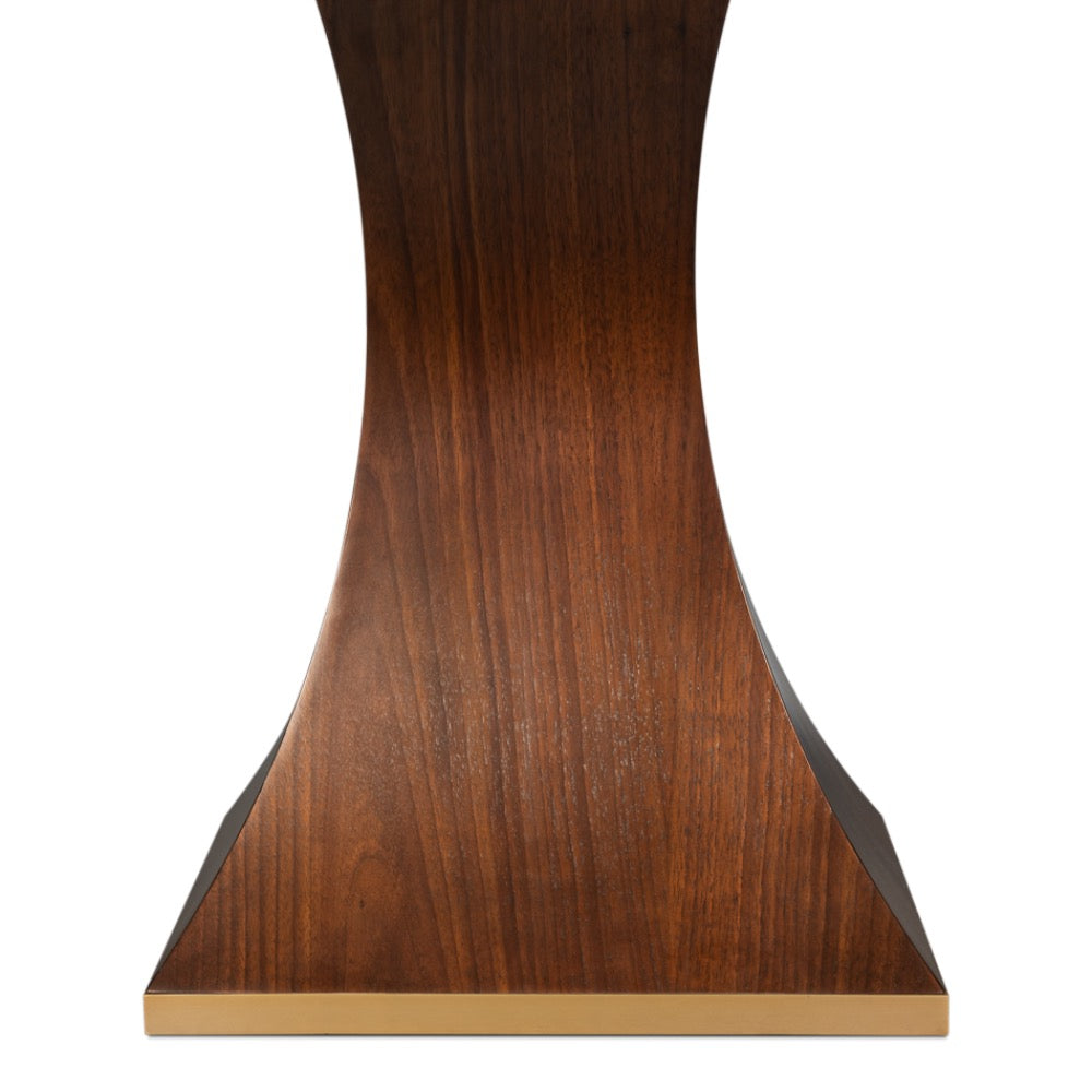 walnut jupe expandable table rectanglular duo pedestal