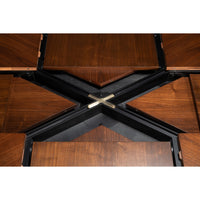 walnut jupe expandable table rectanglular duo pedestal