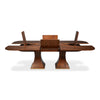 walnut jupe expandable table rectanglular duo pedestal