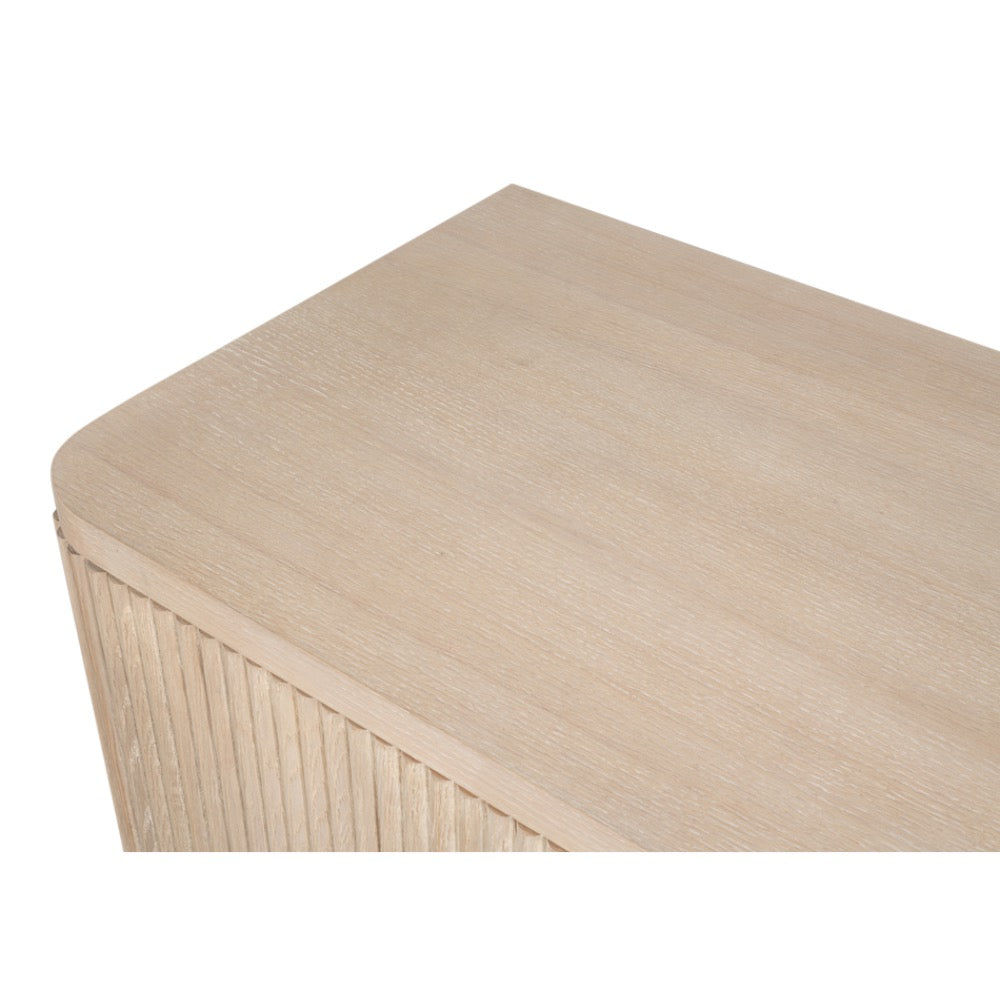 light wood credenza top view