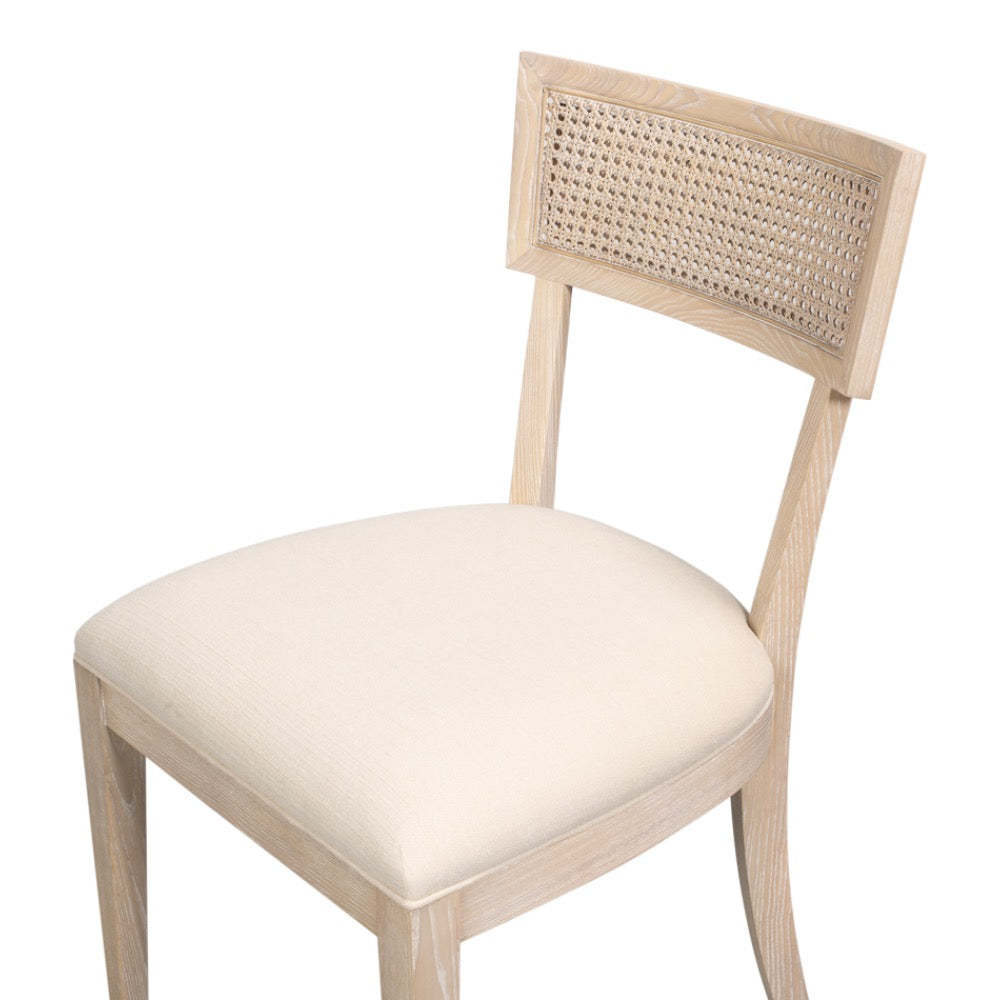 light wood dining chair white cushion