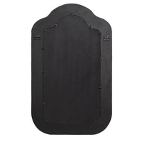 back view of arched wall mirror with mounting hardware visible on the back, shown against a plain white background.