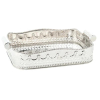 tray rectangle silver cutouts decorative swags embossed