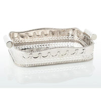 tray rectangle silver cutouts decorative swags embossed