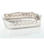 tray rectangle silver cutouts decorative swags embossed