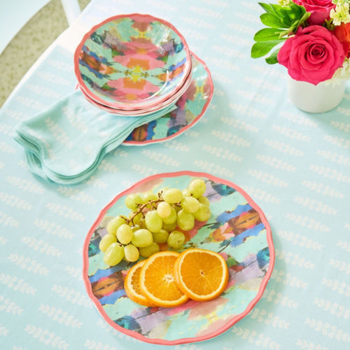 multi watercolor salad bowl melamine bright 