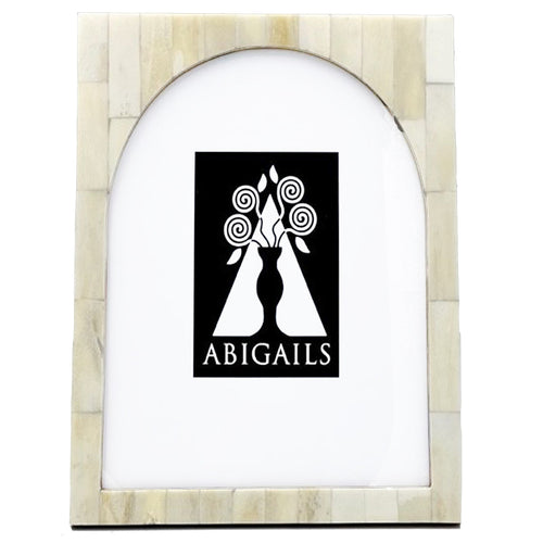 large white bone cream photo frame arched design 8 x 10
