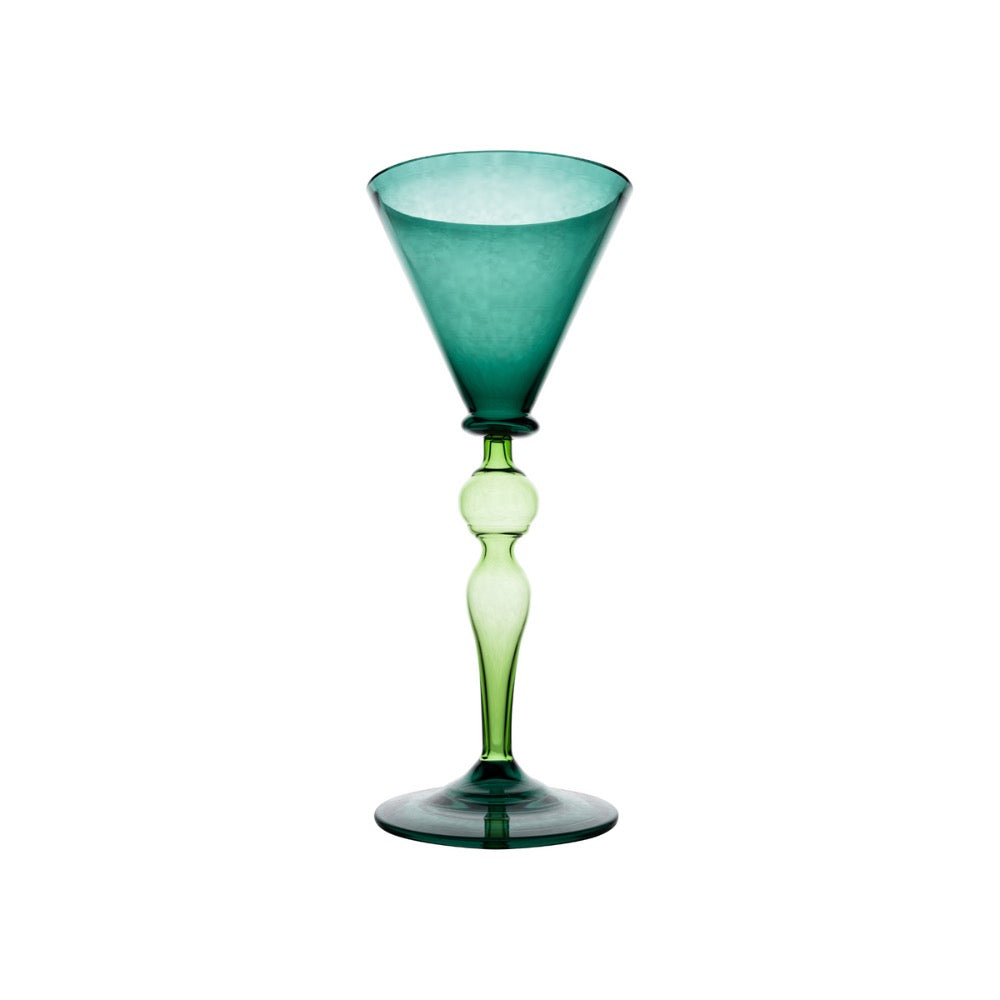 wine glass turquoise green 