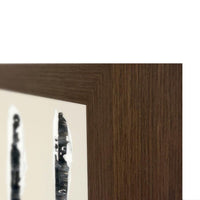 art painting tall abstract browns golds blacks rows horizontal lines