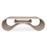 coffee table white washed rattan poles