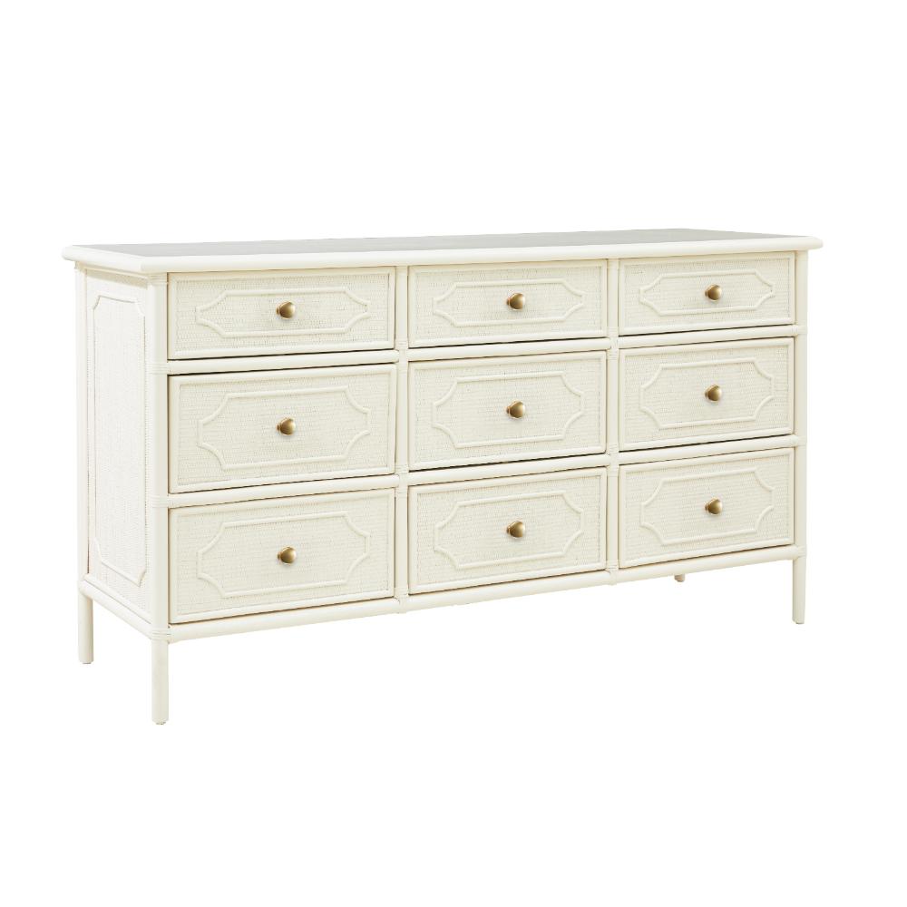 nine drawer dresser painted mahogany carved