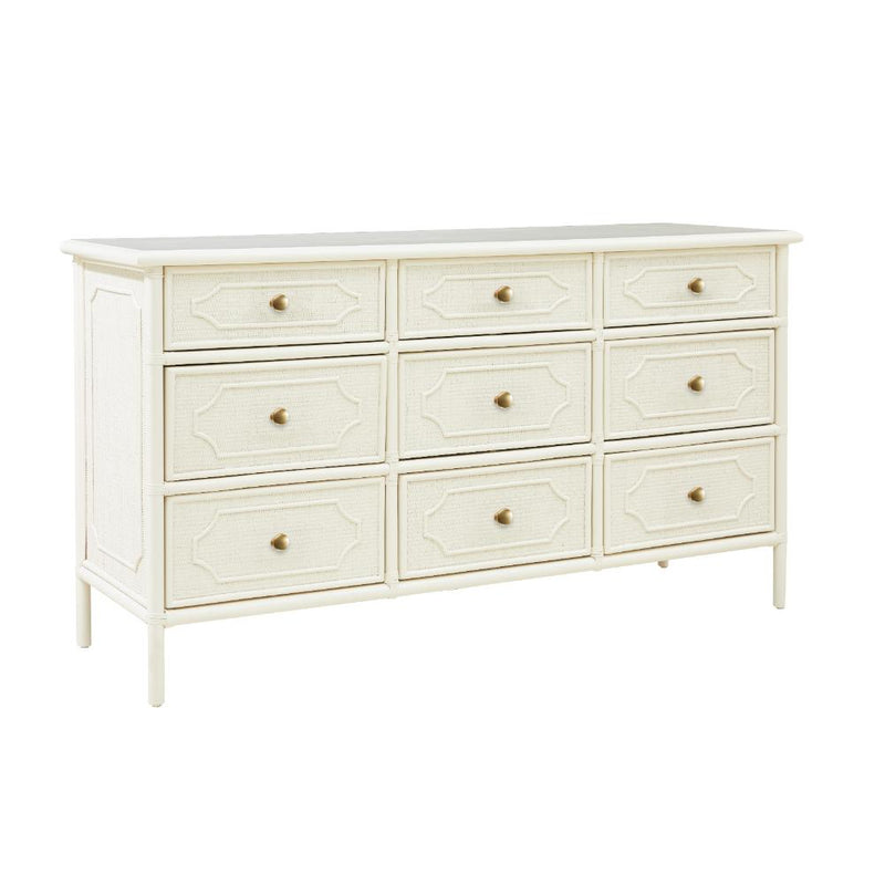 nine drawer dresser painted mahogany carved
