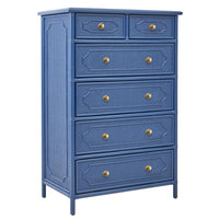 six drawer dresser painted mahogany carved