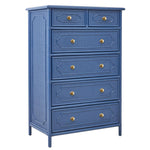 six drawer dresser painted mahogany carved