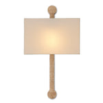 baton-like abaca rope wrapped wall sconce ivory rectangular shade