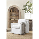 wood arched bookcase white wash open shelves