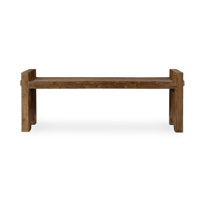bench reclaimed wood chunky natural finish