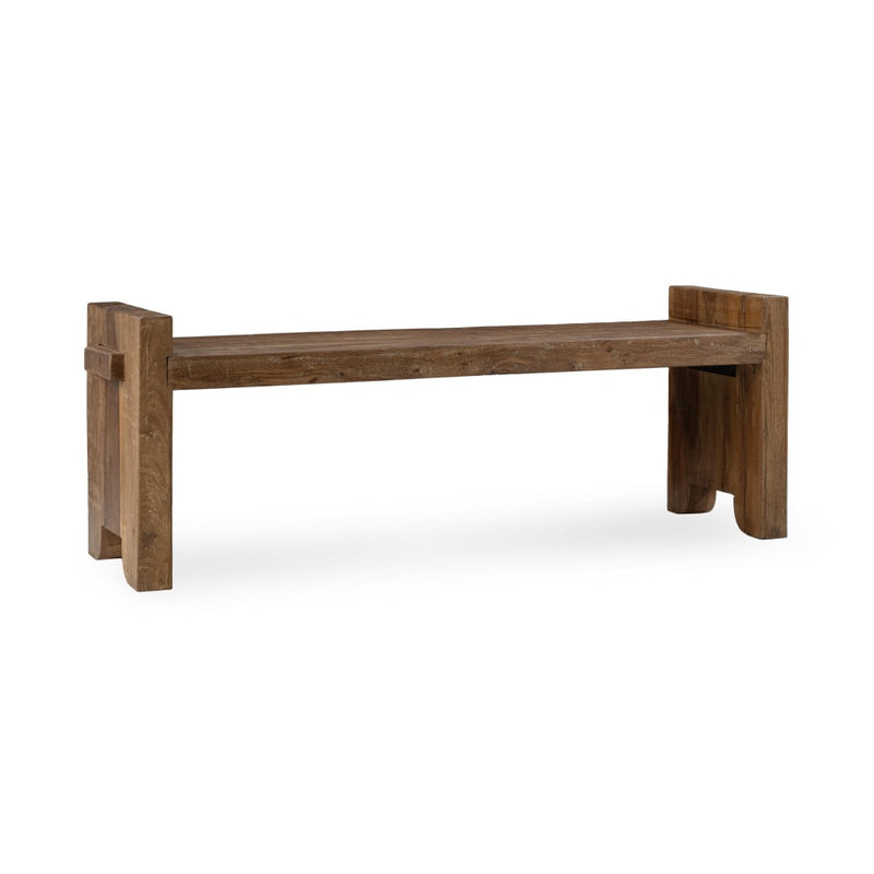 bench reclaimed wood chunky natural finish