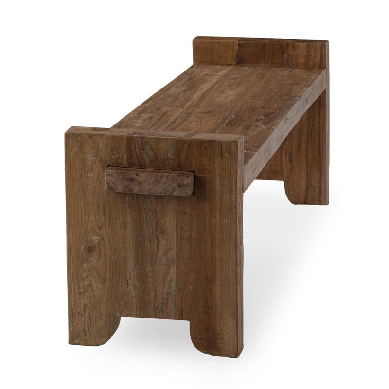 bench reclaimed wood chunky natural finish