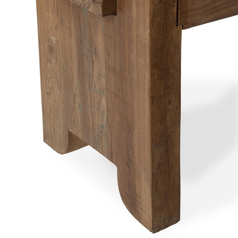 bench reclaimed wood chunky natural finish