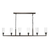 chandelier six bulb oil rubbed bronze 