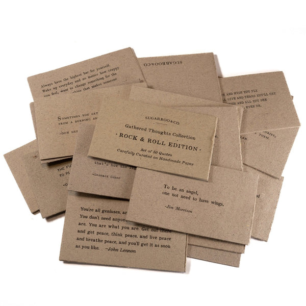 gathered thoughts rock and roll handmade paper