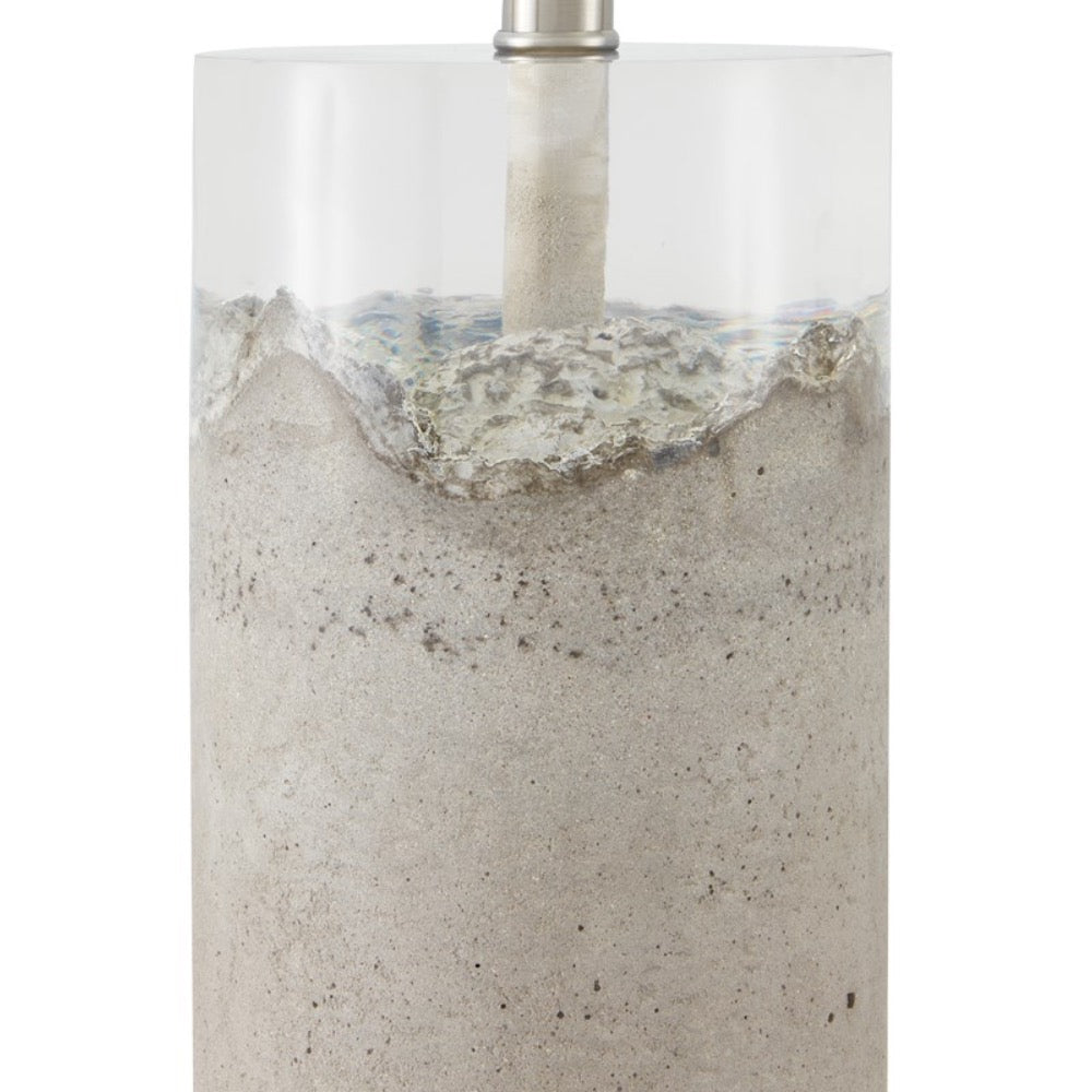 tall cylinder concrete table lamp black shade