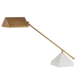 adjustable desk lamp modern antique brass finish white marble base