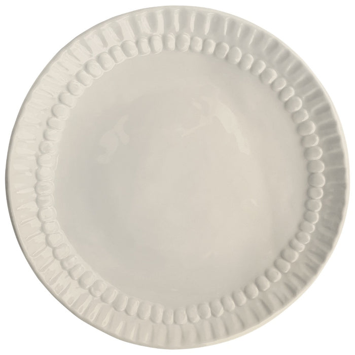 cream melamine salad plate dotted edge