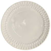 cream melamine dinner plate dotted edge
