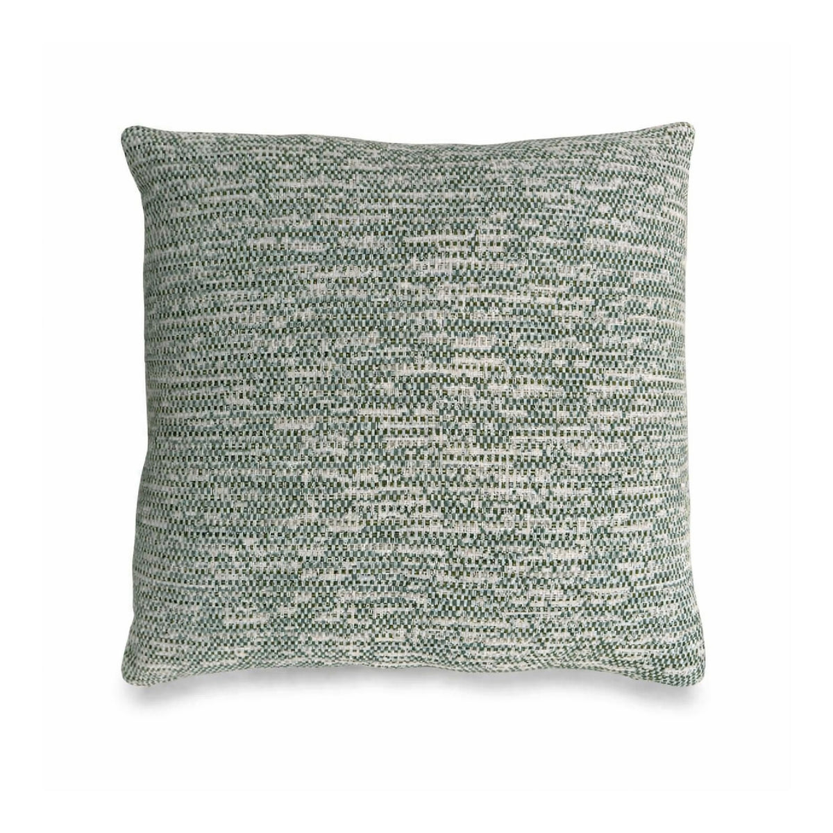 Textured green cushion on a white background