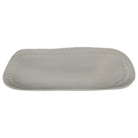 stone melamine serving platter dotted edge