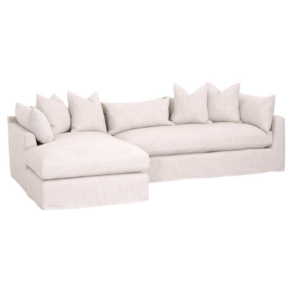 sofa slipcover cream natural left facing pillows chaise