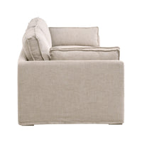 outdoor slipcover sofa natural fabric bench seat three cushion