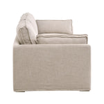 outdoor slipcover sofa natural fabric bench seat three cushion