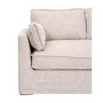 Thea Outdoor Performance Slipcover Sofa by Essentials for Living, beige with square arms and cushions, side view shown.