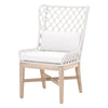 gray teak base flat rope woven back outdoor wing chair