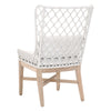 gray teak base flat rope woven back outdoor wing chair