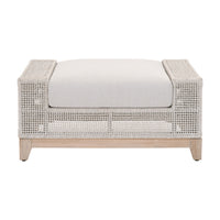 outdoor ottoman taupe white woven rope