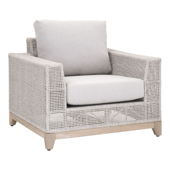 outdoor chair taupe white woven rope