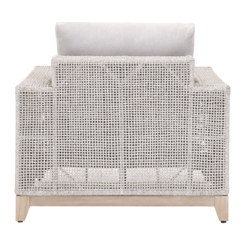 outdoor chair taupe white woven rope