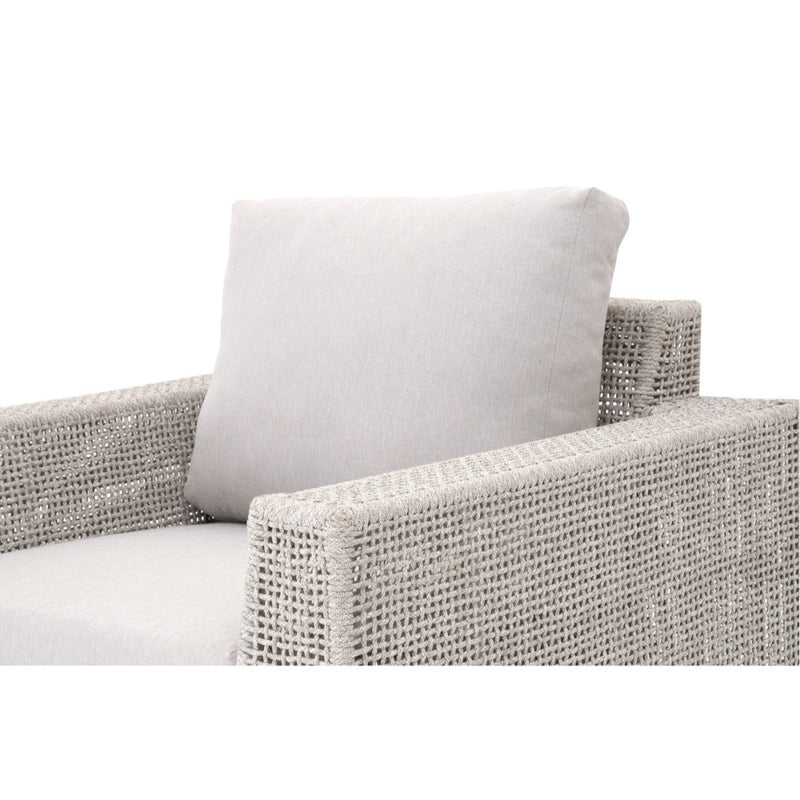 outdoor chair taupe white woven rope