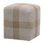 cube ottoman woven taupe white rope outdoor