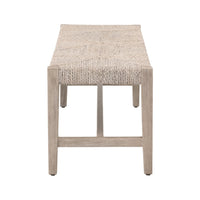 Beige woven bench on a white background