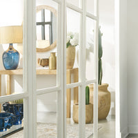 carved round mirror organic natural wood 