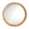 carved round mirror organic natural wood 