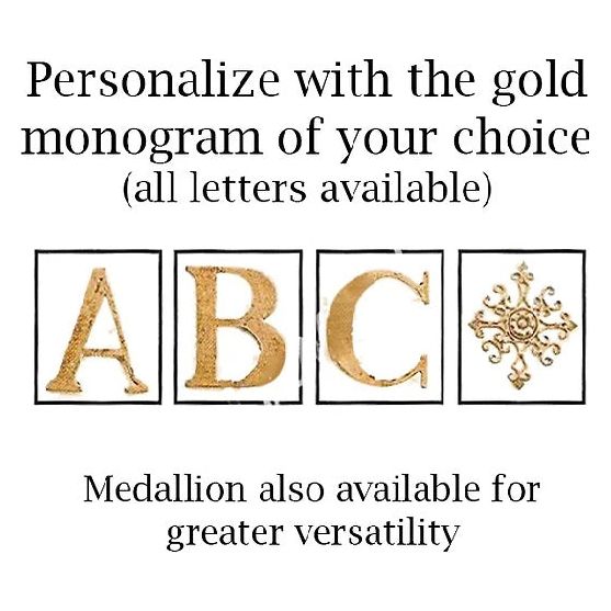 Burnished Gold Monogrammed or Fleur de Lis Accent Fireplace Screen