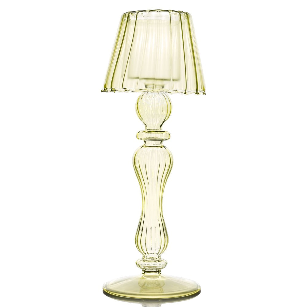 tealight colored candle holder shadbase mouthblown glass 